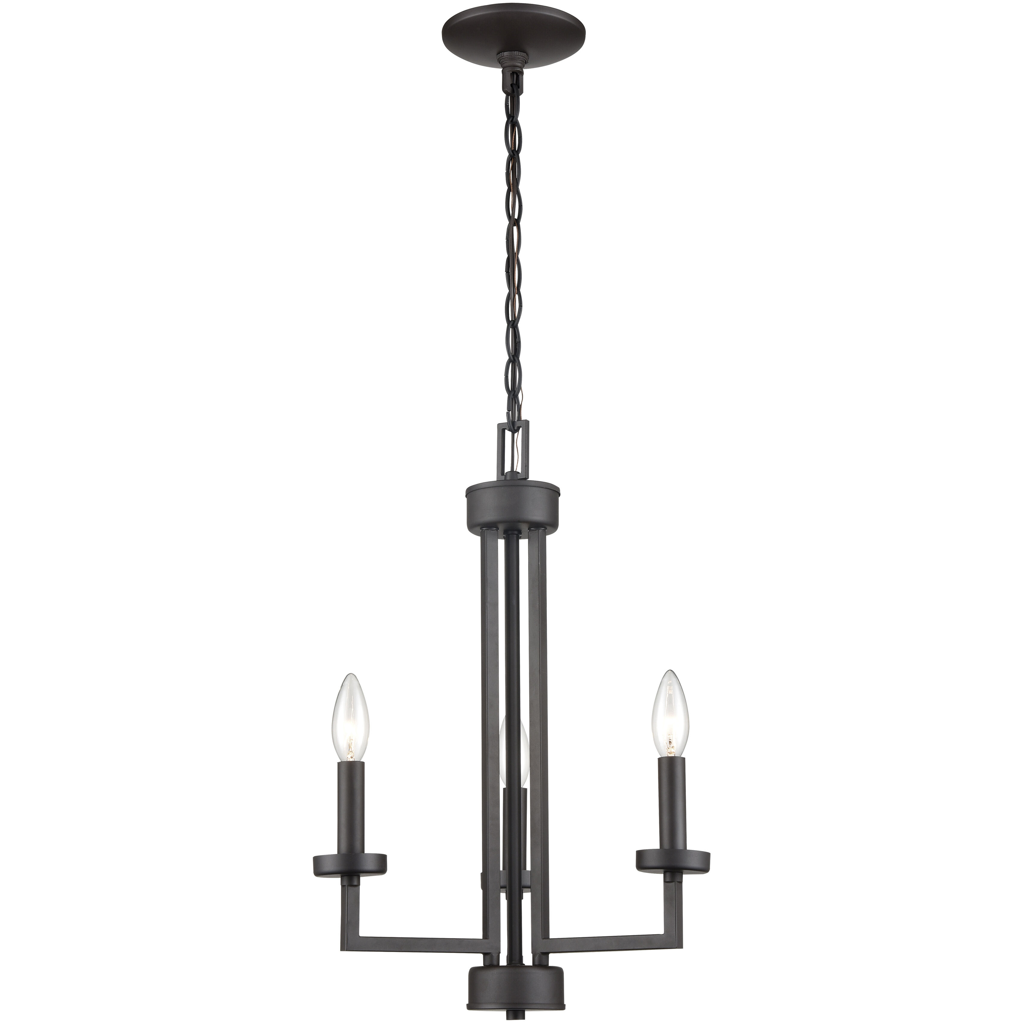 West End 3 Light 15 inch Oil Rubbed Bronze Chandelier Ceiling Light