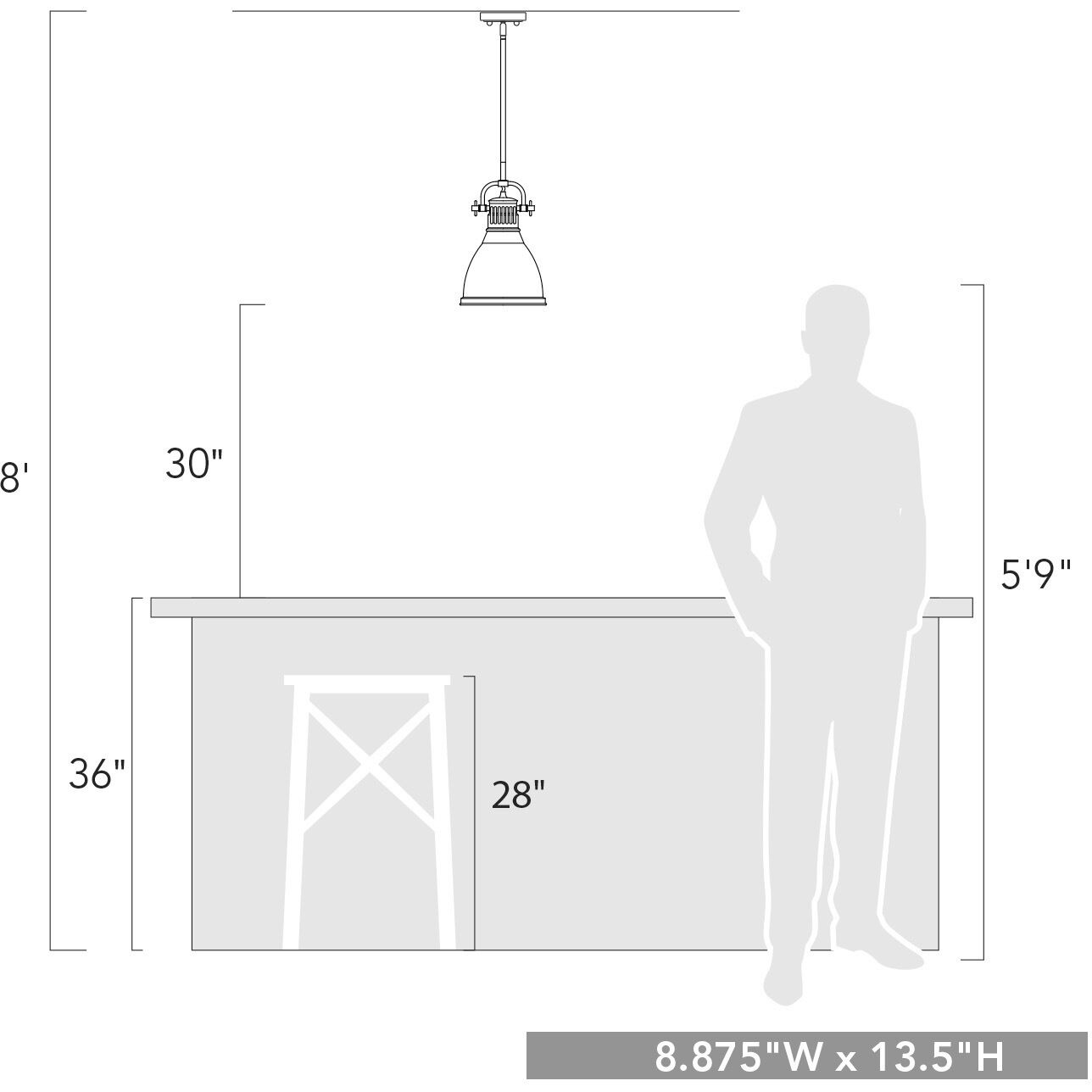 Yep Duncan Pendant Ceiling Light in Matte Black, Small