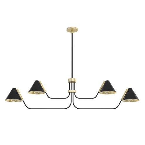 Grove Isle 4 Light 58 inch Matte Black Chandelier Ceiling Light