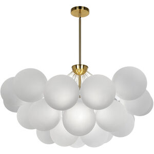 Miles 8 Light 35.5 inch Aged Brass with Frosted Chandelier Ceiling Light
