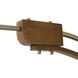 Morelli 85 inch 9 watt Weathered Brass and Walnut with Black Arc Floor Lamp Portable Light
