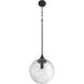 Reflection 1 Light 12 inch Flat Black Pendant Ceiling Light