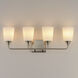 Hudson 4 Light 28.25 inch Satin Nickel Bath Vanity Wall Light in Satin White