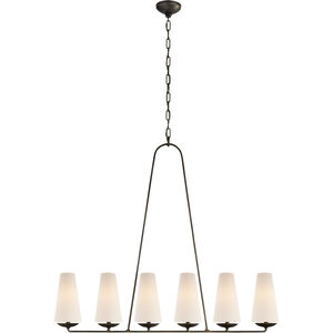 AERIN Fontaine 6 Light 45 inch Aged Iron Linear Chandelier Ceiling Light
