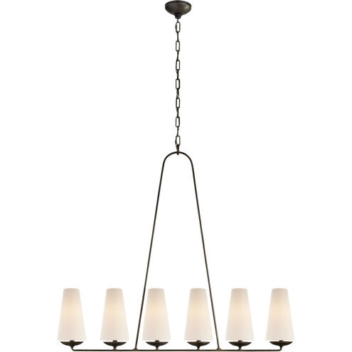 AERIN Fontaine 6 Light 45.25 inch Aged Iron Linear Chandelier Ceiling Light
