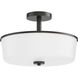 Fuller 3 Light 14.75 inch Black Flush Mount Ceiling Light in White