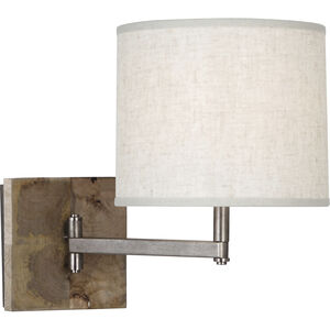 Oliver 8 inch 60 watt Unfinished Mango Wood with Patina Nickel Wall Swinger Wall Light