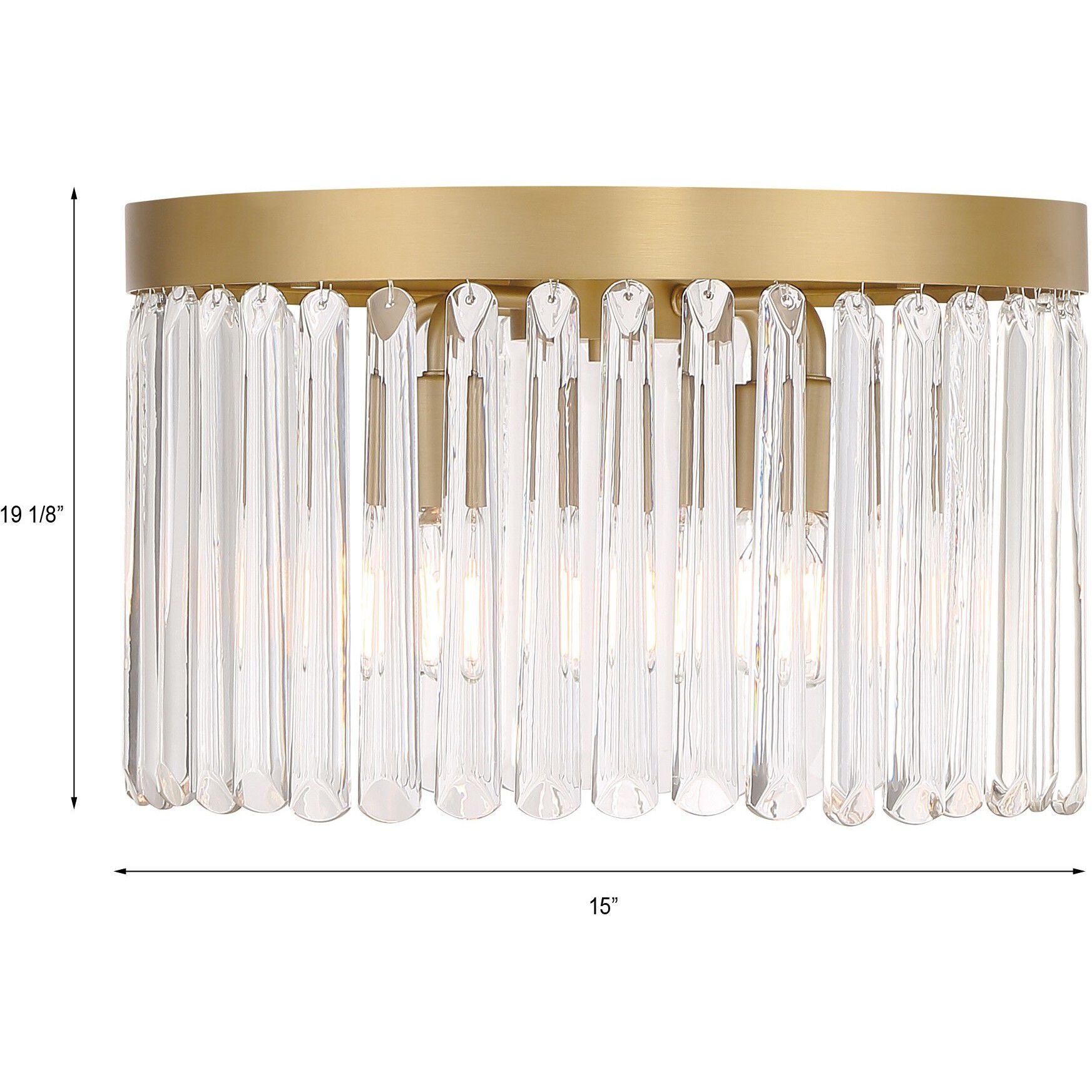 Emory 4 Light 15 inch Modern Gold Flush Ceiling Light