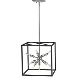 Lisa McDennon Aros LED 15 inch Black with Polished Nickel Indoor Pendant Ceiling Light in Black/Polished Nickel