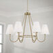 Julia 6 Light 36 inch Matte Brass Chandelier Ceiling Light