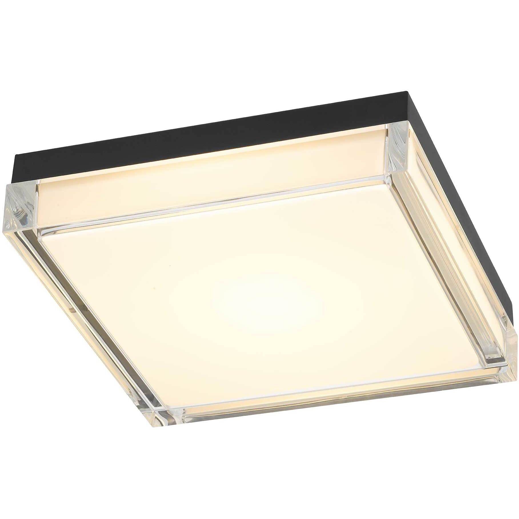 Box LED 11 inch Sand Black Outdoor Flush Mount