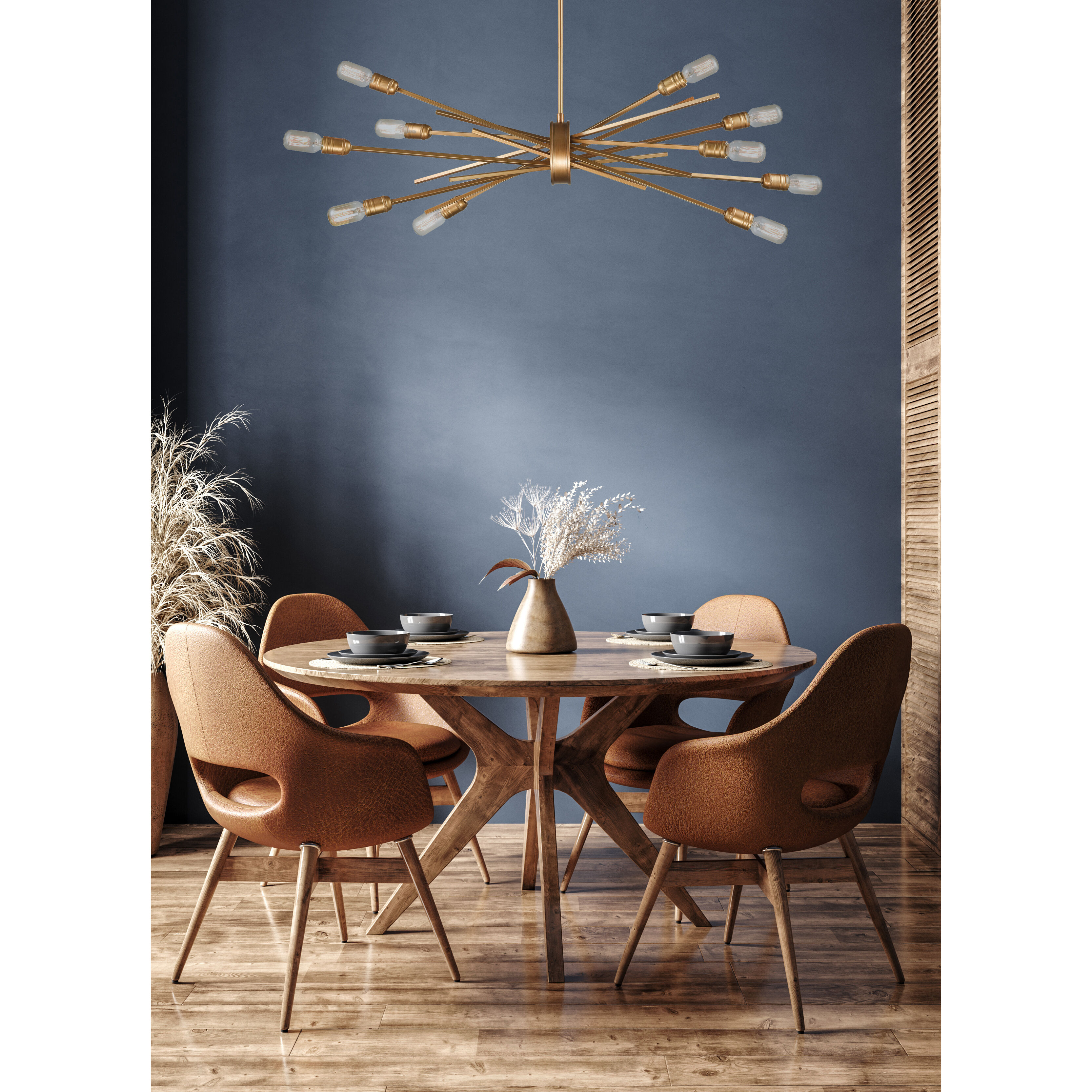 Xenia 10 Light 42 inch Matte Gold Chandelier Ceiling Light