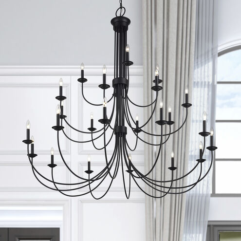 Estate 24 Light 60 inch Black Foyer Chandelier Ceiling Light