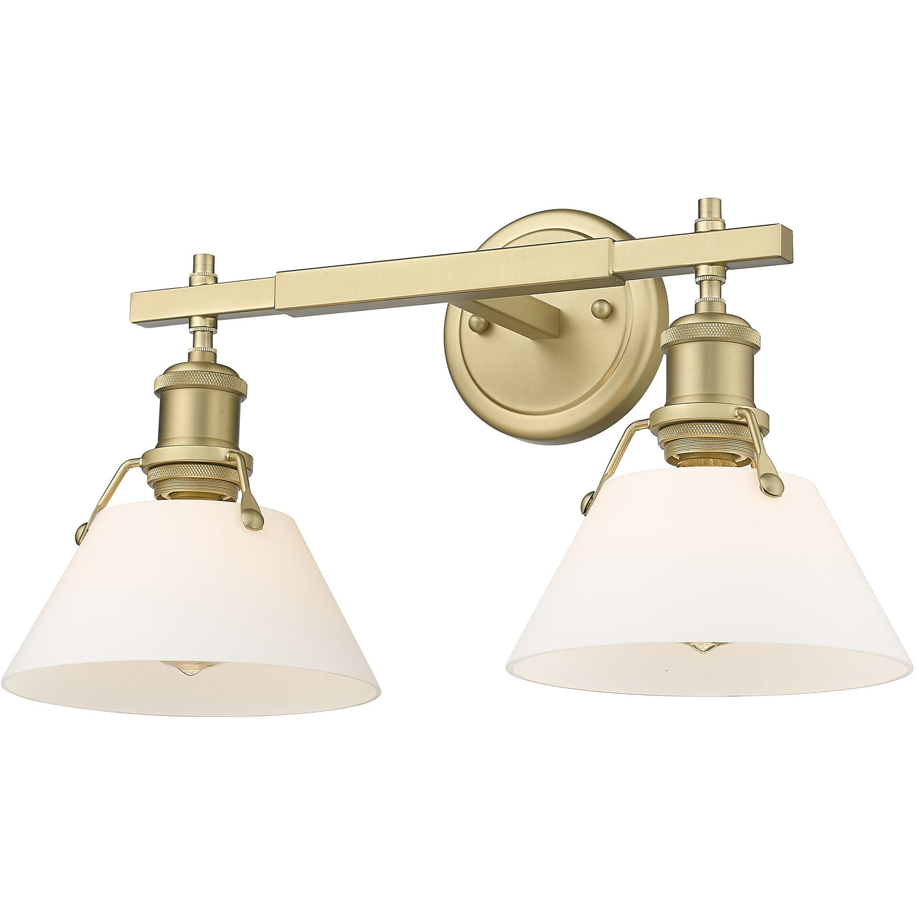 Yep Orwell Vanity Wall Light in Opal Glass, Brushed Champagne Brass