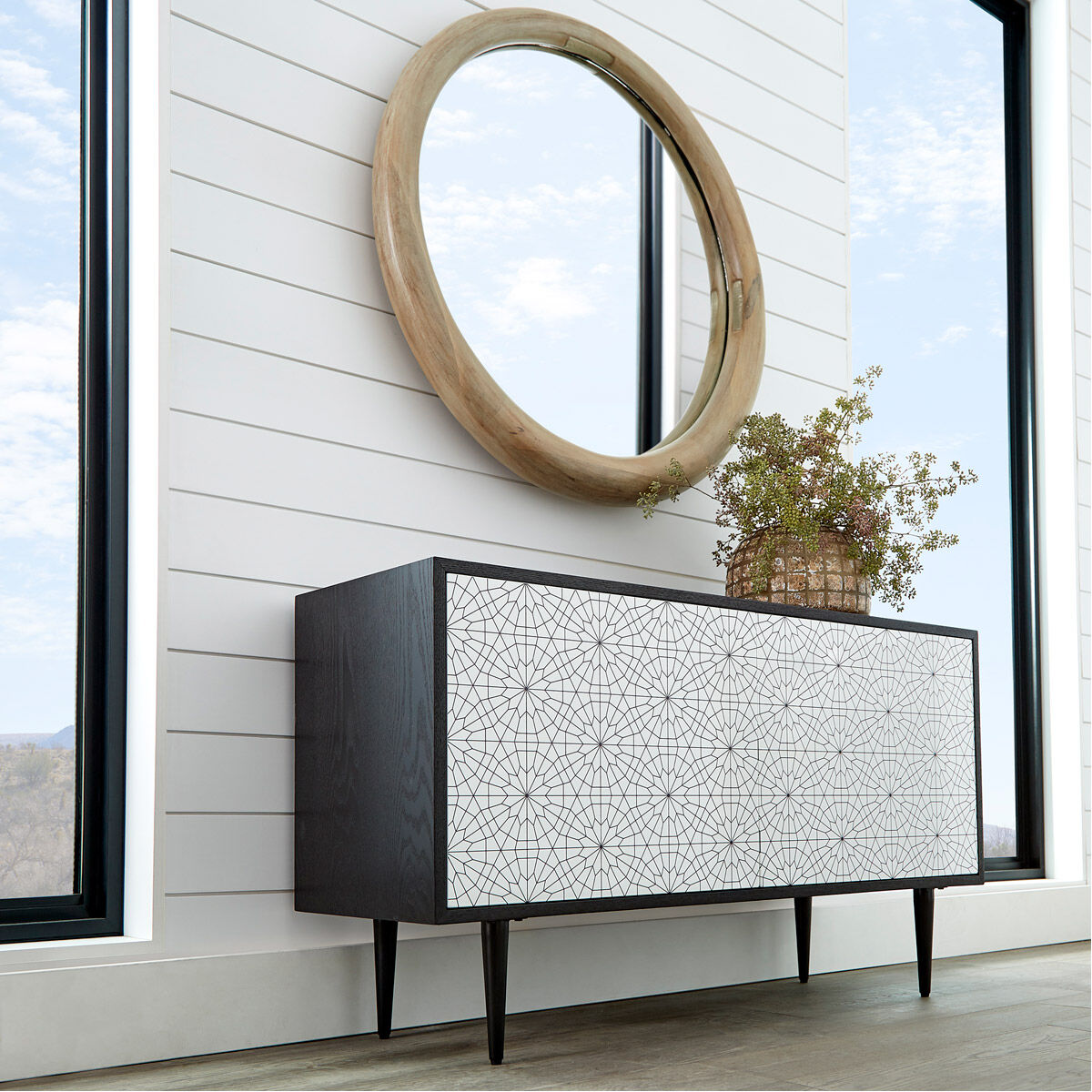 Don't Be Square 34.5 inch Swedish Grey Wall Mirror