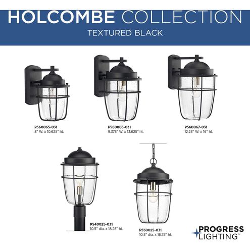 Holcombe 1 Light 18 inch Textured Black Outdoor Post Lantern