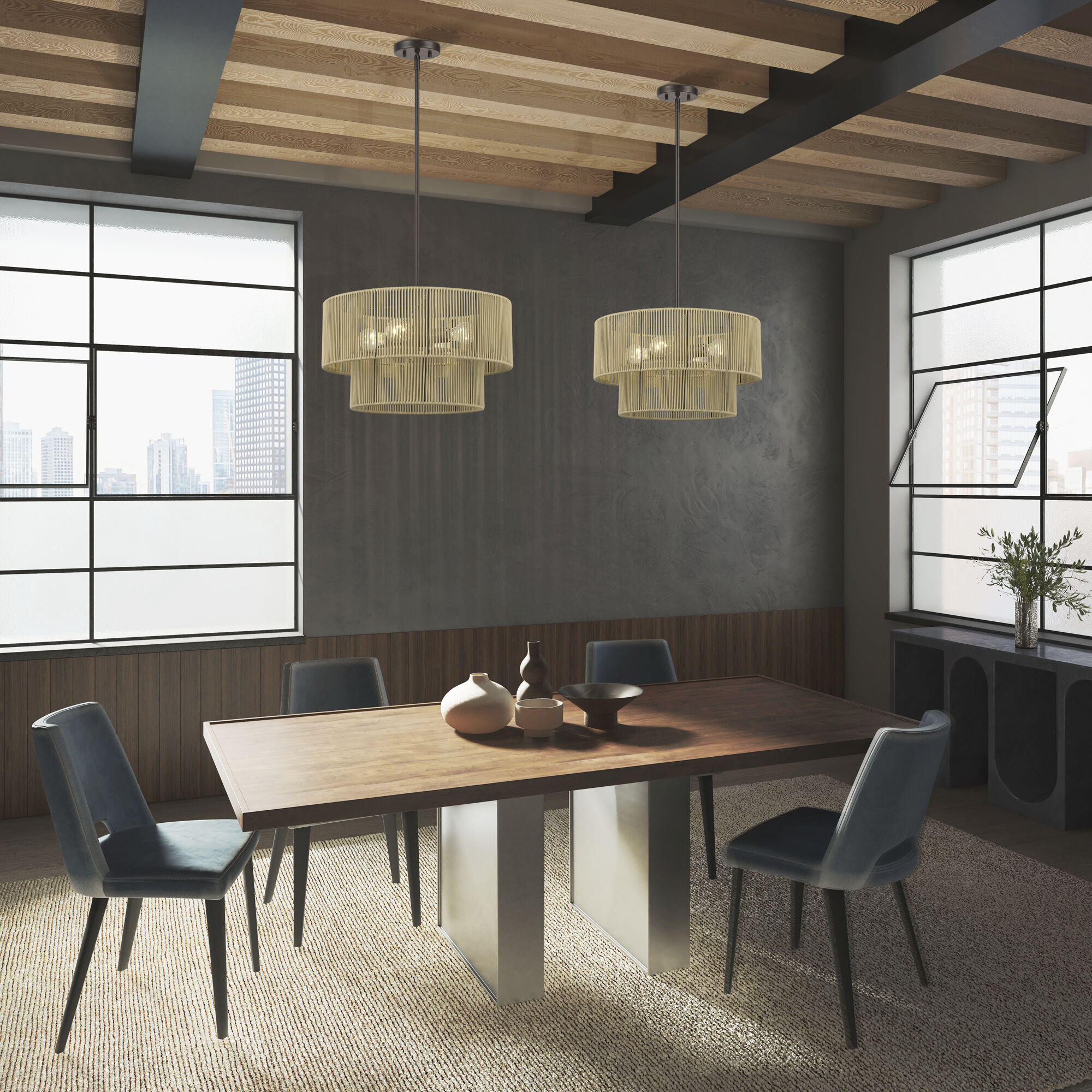 Acordia 4 Light 20 inch English Bronze Pendant Chandelier Ceiling Light