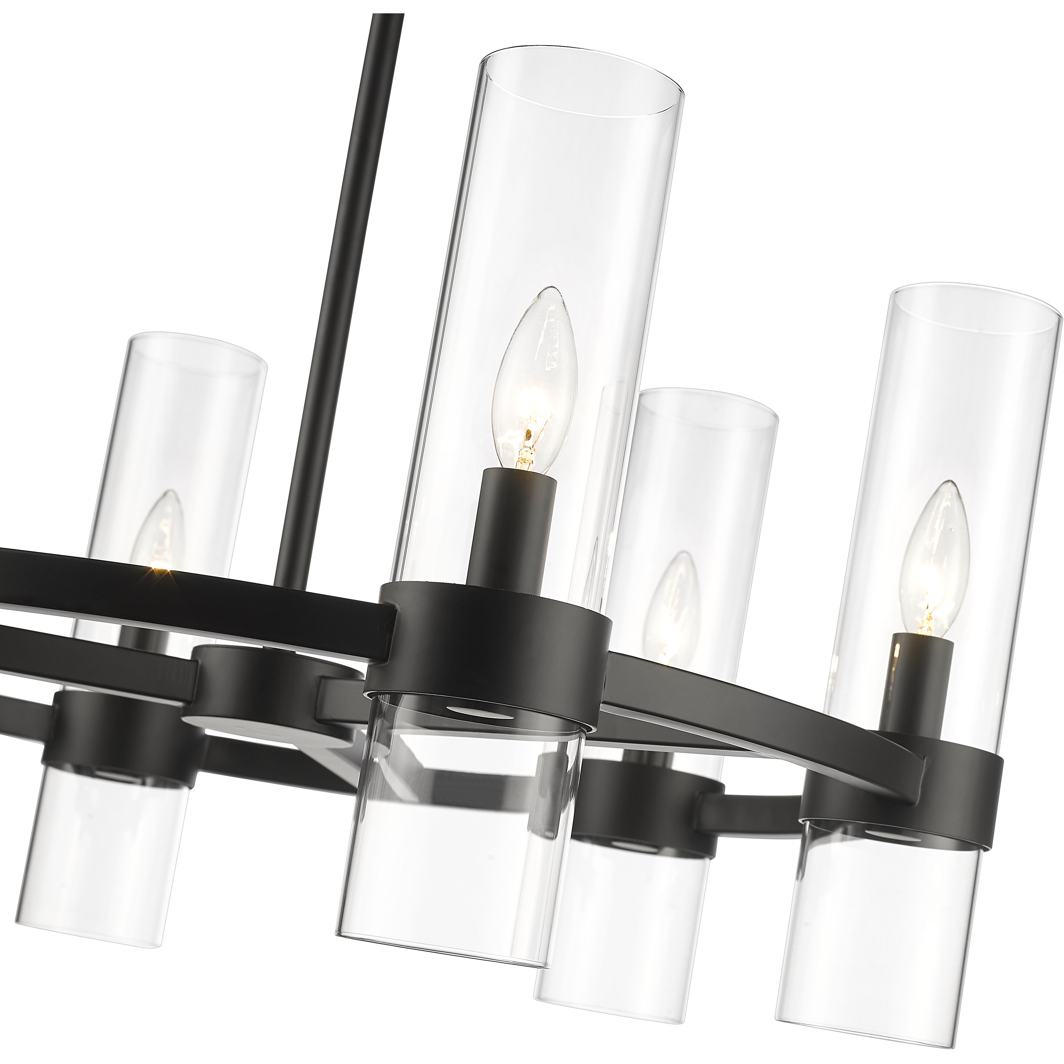 Datus 6 Light 26 inch Matte Black Chandelier Ceiling Light