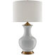 Lilou 32 inch 150 watt White/Antique Brass Table Lamp Portable Light