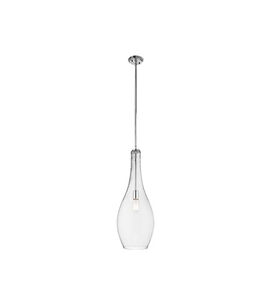 Everly 1 Light 11 inch Chrome Pendant Ceiling Light in Clear