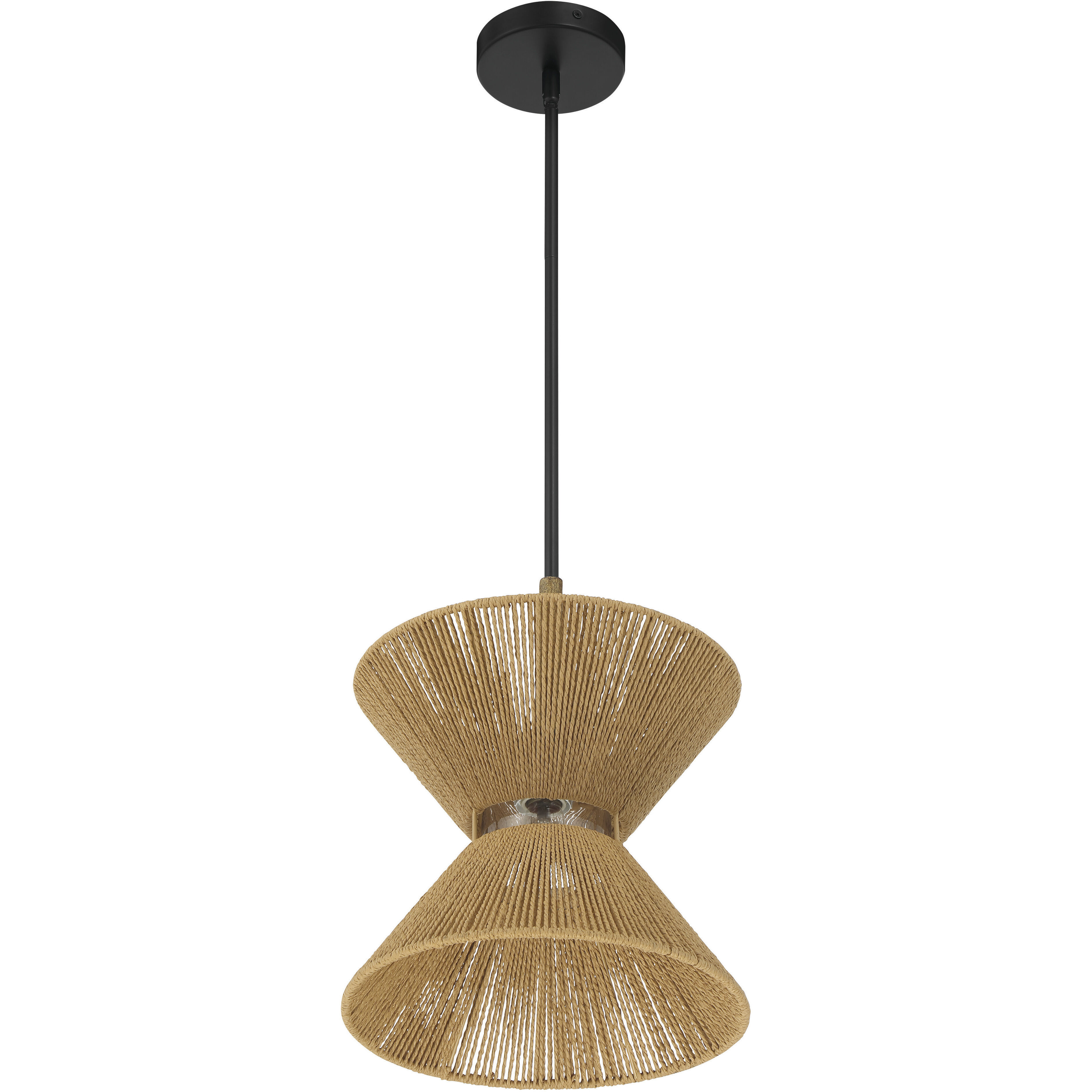 Serena 1 Light 12.13 inch Flat Black/Walnut Pendant Ceiling Light in Flat Black and Walnut
