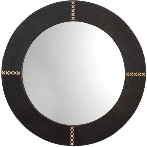Cross Stitch 36 X 36 inch Espresso Hide w/ Antique Brass Wall Mirror