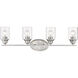 Gemma 4 Light 31 inch Satin Nickel Vanity Light Wall Light