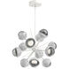 Cabochon LED 29 inch Salt White with White Marble Chandelier Ceiling Light in 3000K LED, Smoke, Startburst