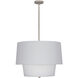 Decker 3 Light 24 inch Polished Nickel Pendant Ceiling Light in Pearl Gray