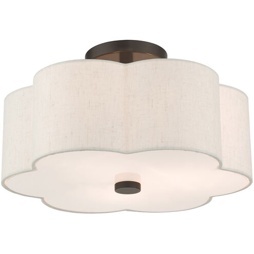 Solstice 3 Light 15 inch English Bronze Semi Flush Ceiling Light