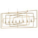 Metro 8 Light 54 inch Contemporary Gold Leaf Chandelier Ceiling Light