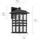 Beacon Square 1 Light 17.5 inch Textured Black Outdoor Wall Sconce, Large
