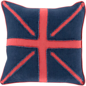 Linen Flag 18 inch Bright Pink, Navy Pillow Kit