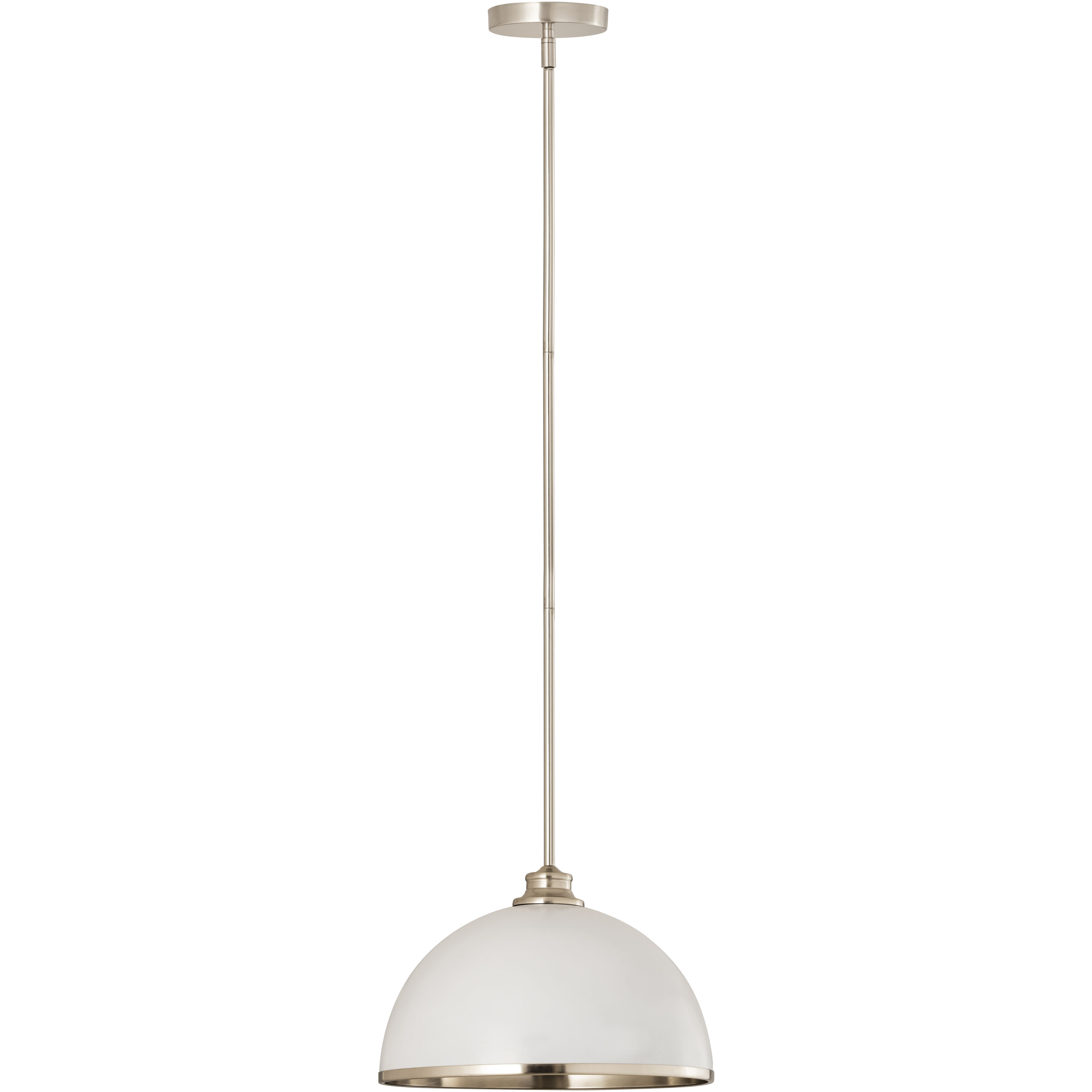 Landry 1 Light 14 inch Matte White and Brushed Nickel Pendant Ceiling Light