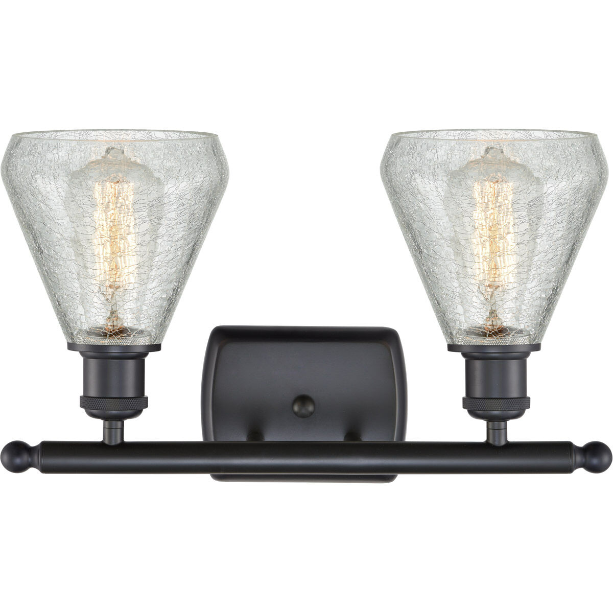 Ballston Conesus 2 Light 16 inch Matte Black Bath Vanity Light Wall Light, Ballston