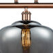 Ballston Large Fenton LED 38 inch Antique Copper Island Light Ceiling Light in Plated Smoke Glass, Ballston