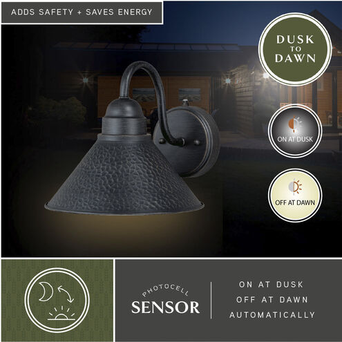 Outland LED 9 inch Aged Iron and Light Gold Outdoor Wall