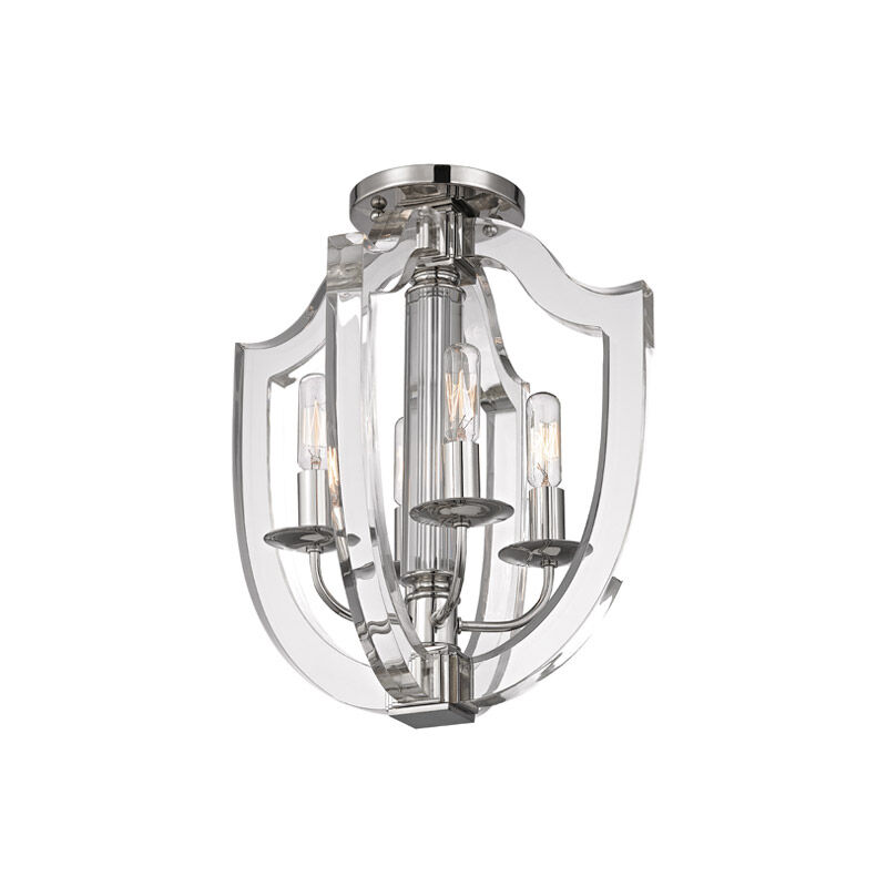 Arietta 4 Light 12.5 inch Polished Nickel Semi Flush Ceiling Light
