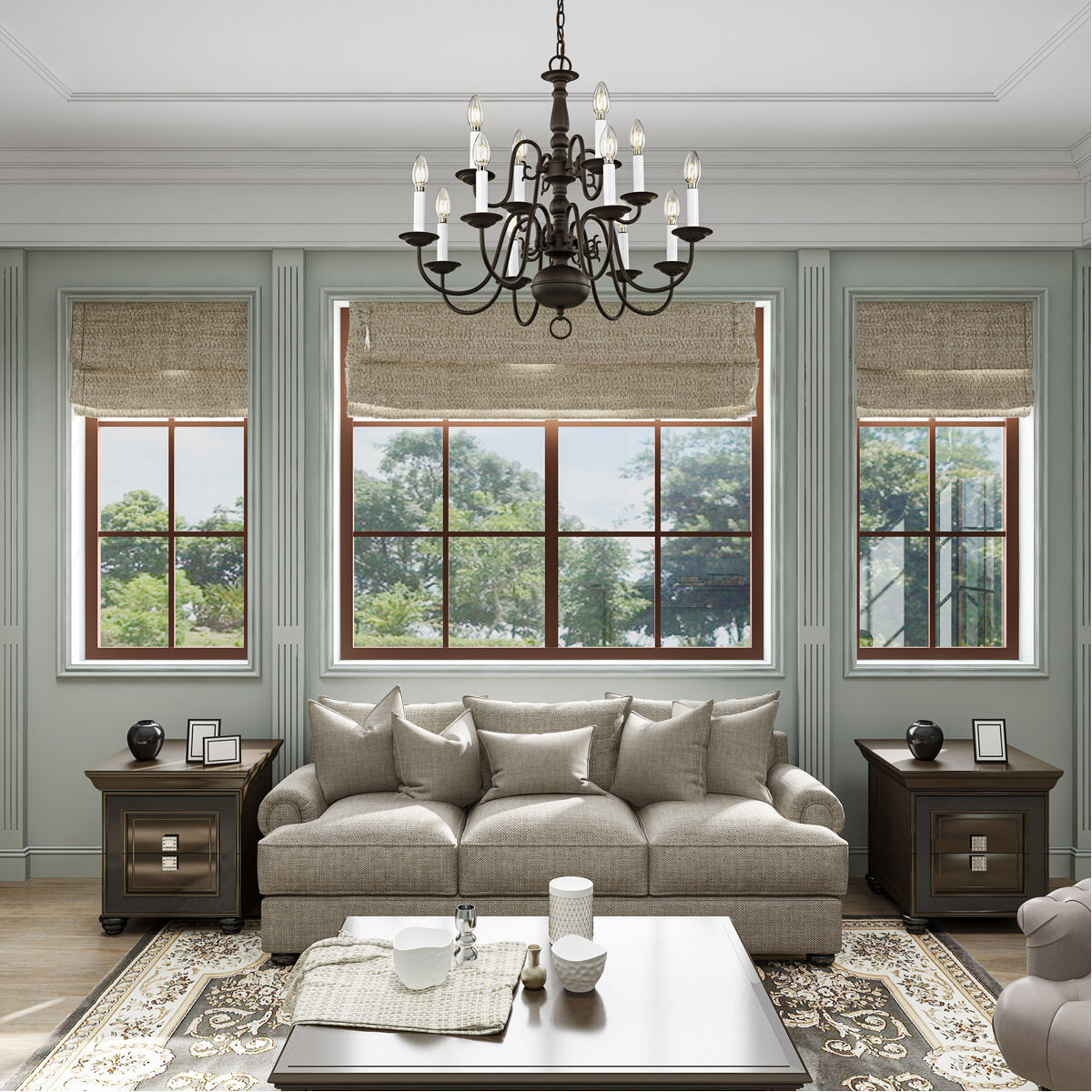 Williamsburgh 12 Light 26 inch Bronze Chandelier Ceiling Light