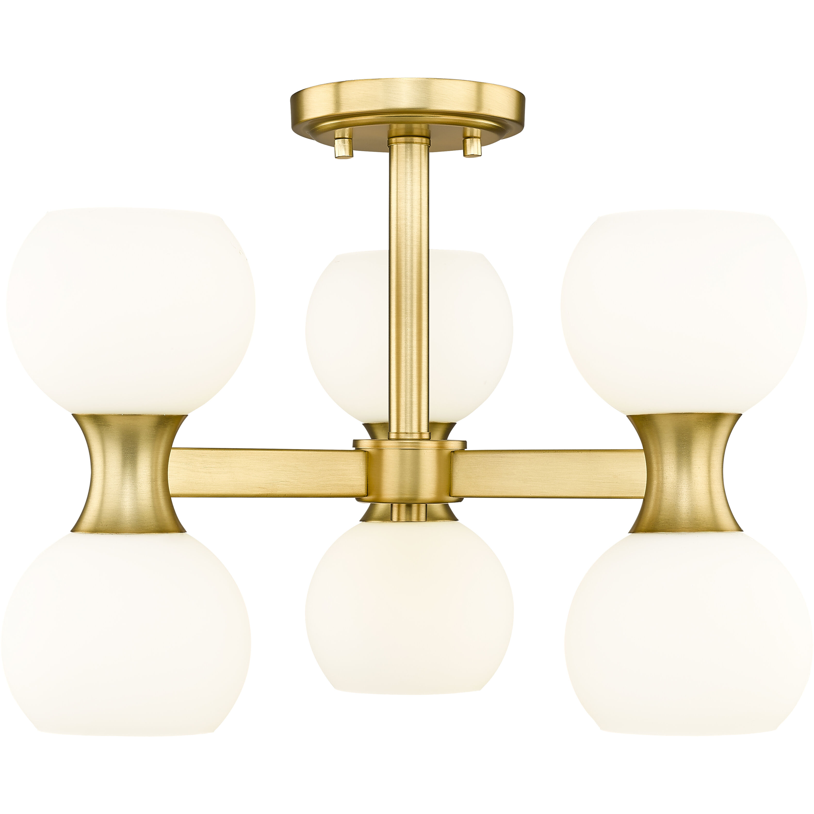 Artemis 6 Light 18 inch Modern Gold Semi Flush Mount Ceiling Light