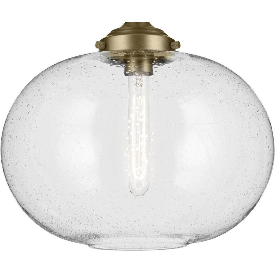 Avery 1 Light Natural Brass Semi Flush Ceiling Light