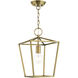 Devone 1 Light 10 inch Antique Brass Convertible Semi Flush/Lantern Ceiling Light