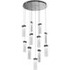 Parallel LED 32.5 inch Graphite Chandelier Ceiling Light, Round Multi-Port