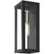 Gaffney 1 Light 11 inch Black with Brushed Nickel Finish Accents Outdoor ADA Medium Wall Lantern in Black with Brushed Nickel Accent, Medium
