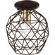 Geometrix 1 Light 8 inch Bronze Flush Mount Ceiling Light
