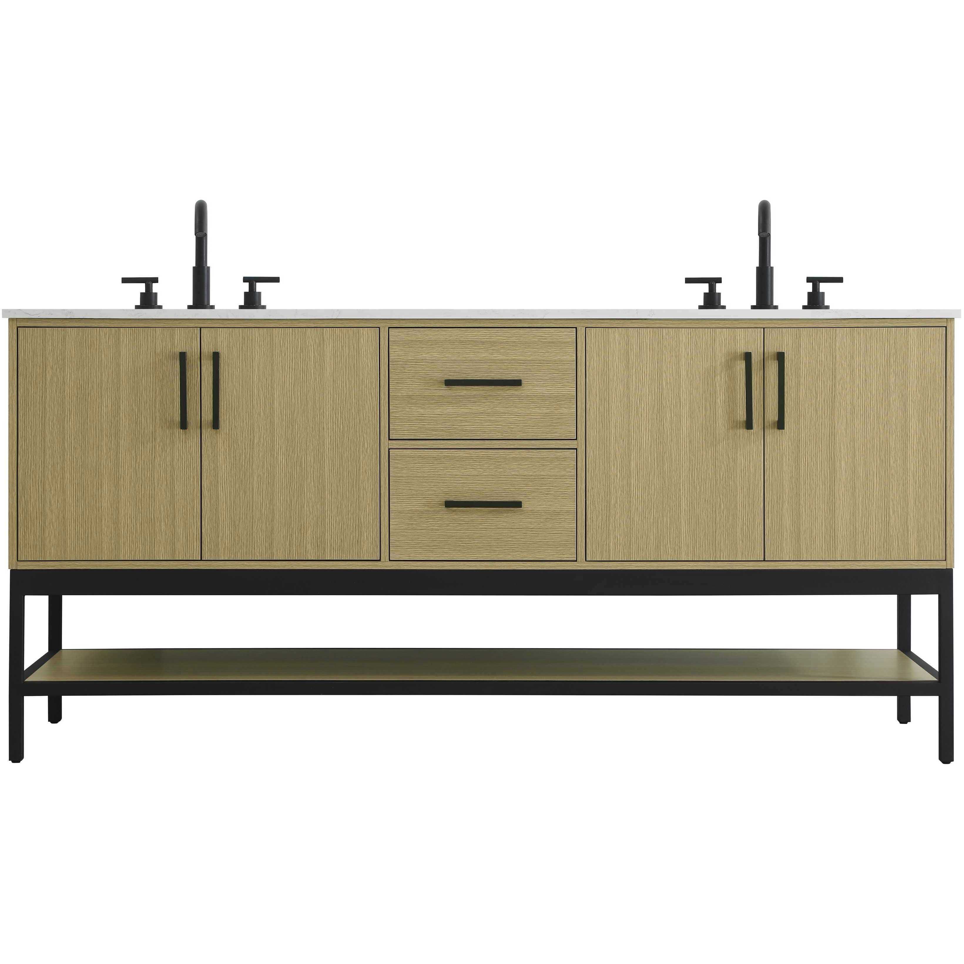 Lennox 72 X 34 inch Honey Brown Bathroom Vanity Cabinet