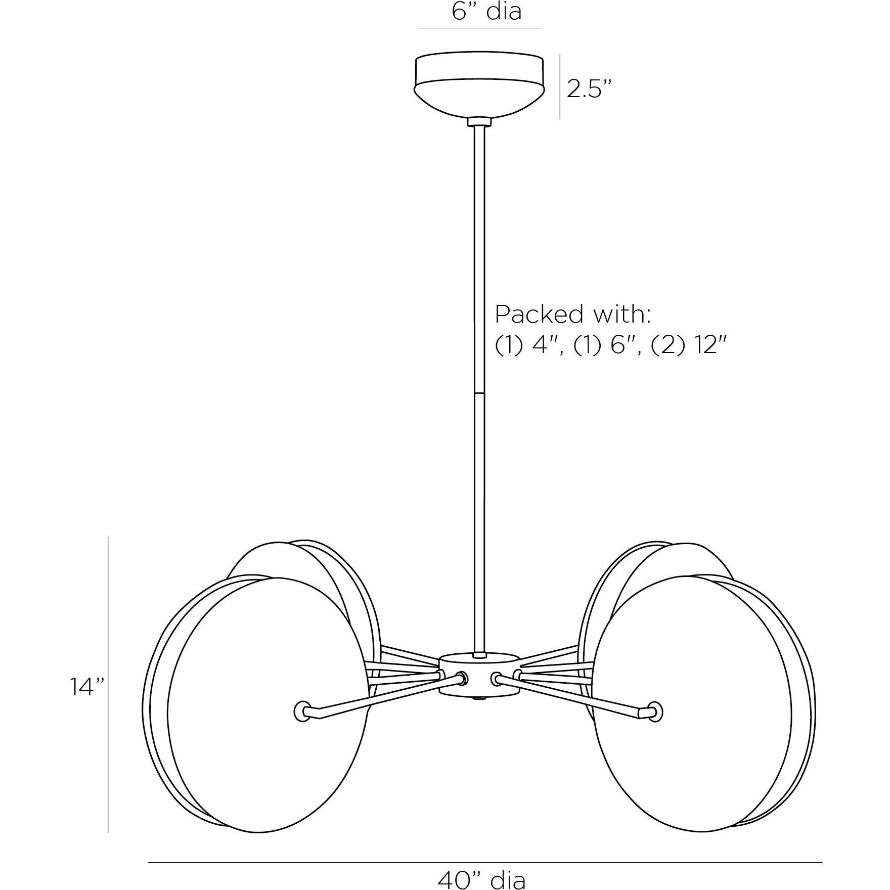 Whitney 4 Light 40 inch Smoke Luster Chandelier Ceiling Light