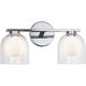 Derbishone 2 Light 14.88 inch Chrome Wall Sconce Wall Light