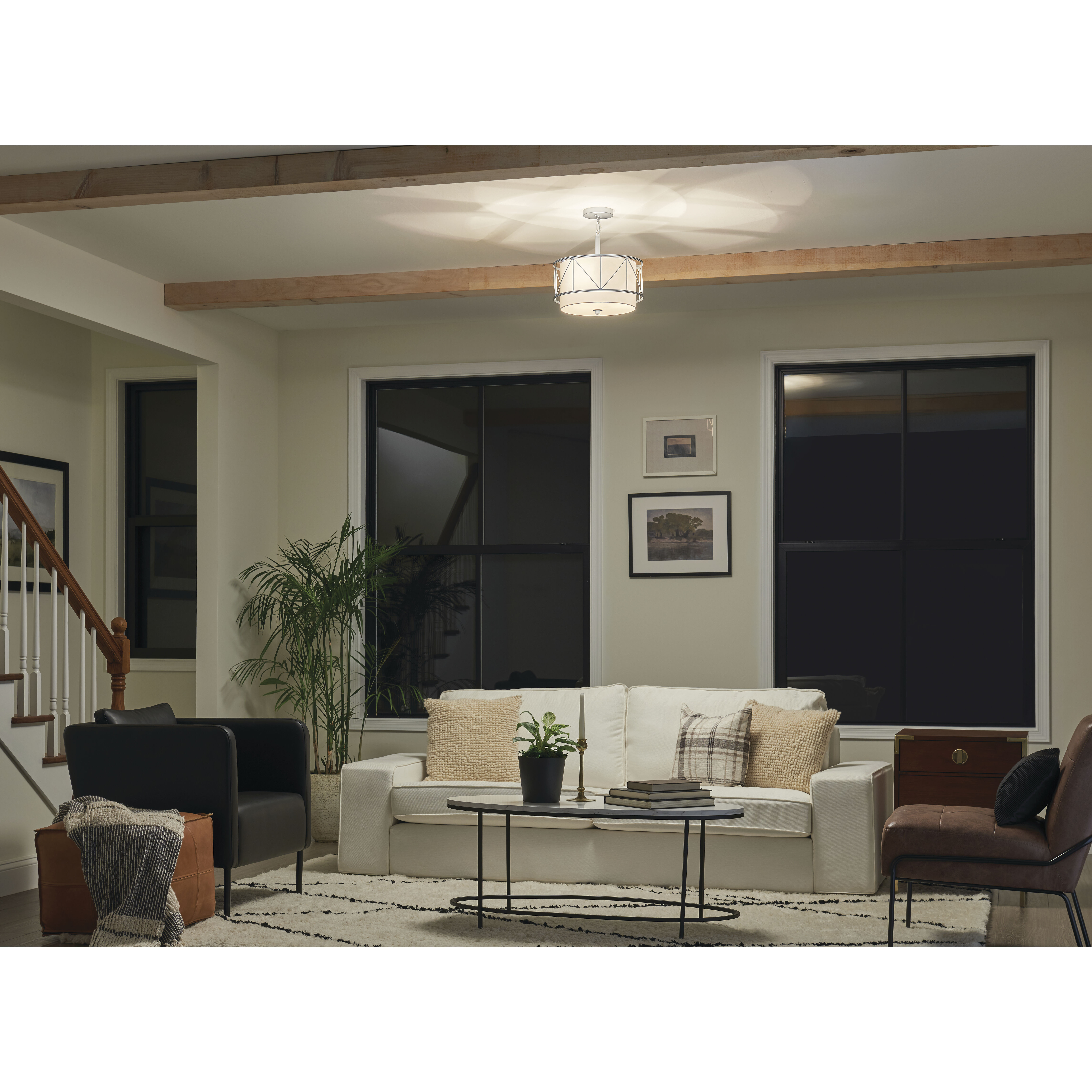 Birkleigh 3 Light 14 inch Satin Nickel Flush Mount Ceiling Light