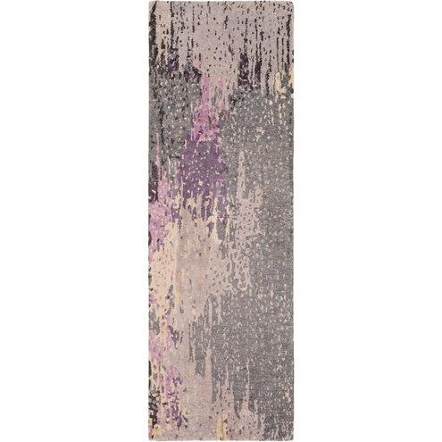 Floral Park 96 X 30 inch Dark Purple Rug, Runner